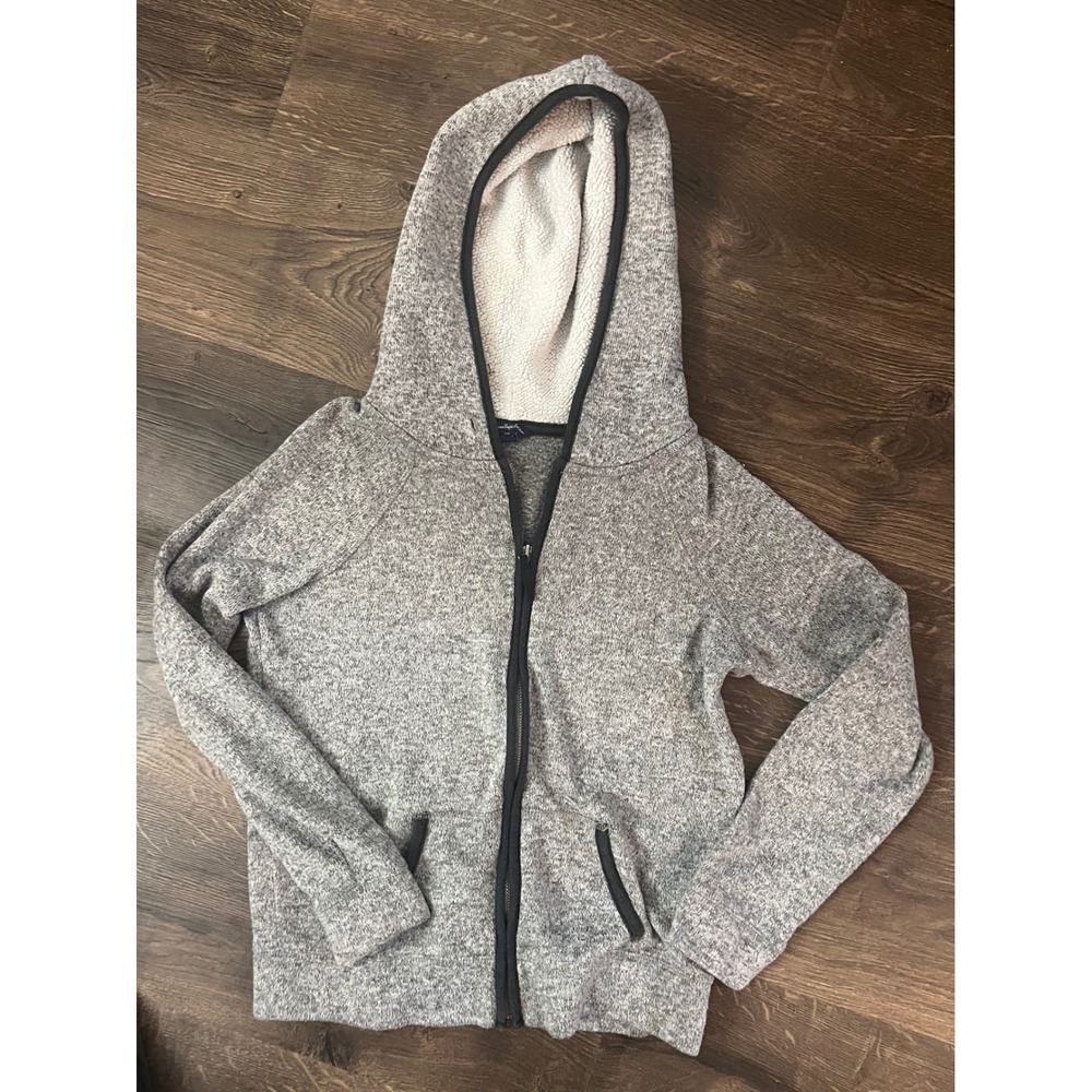 American Eagle Outfitters Women's Gray Fleece Zip Up Hoodie Small